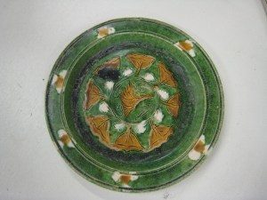 遼三彩皿